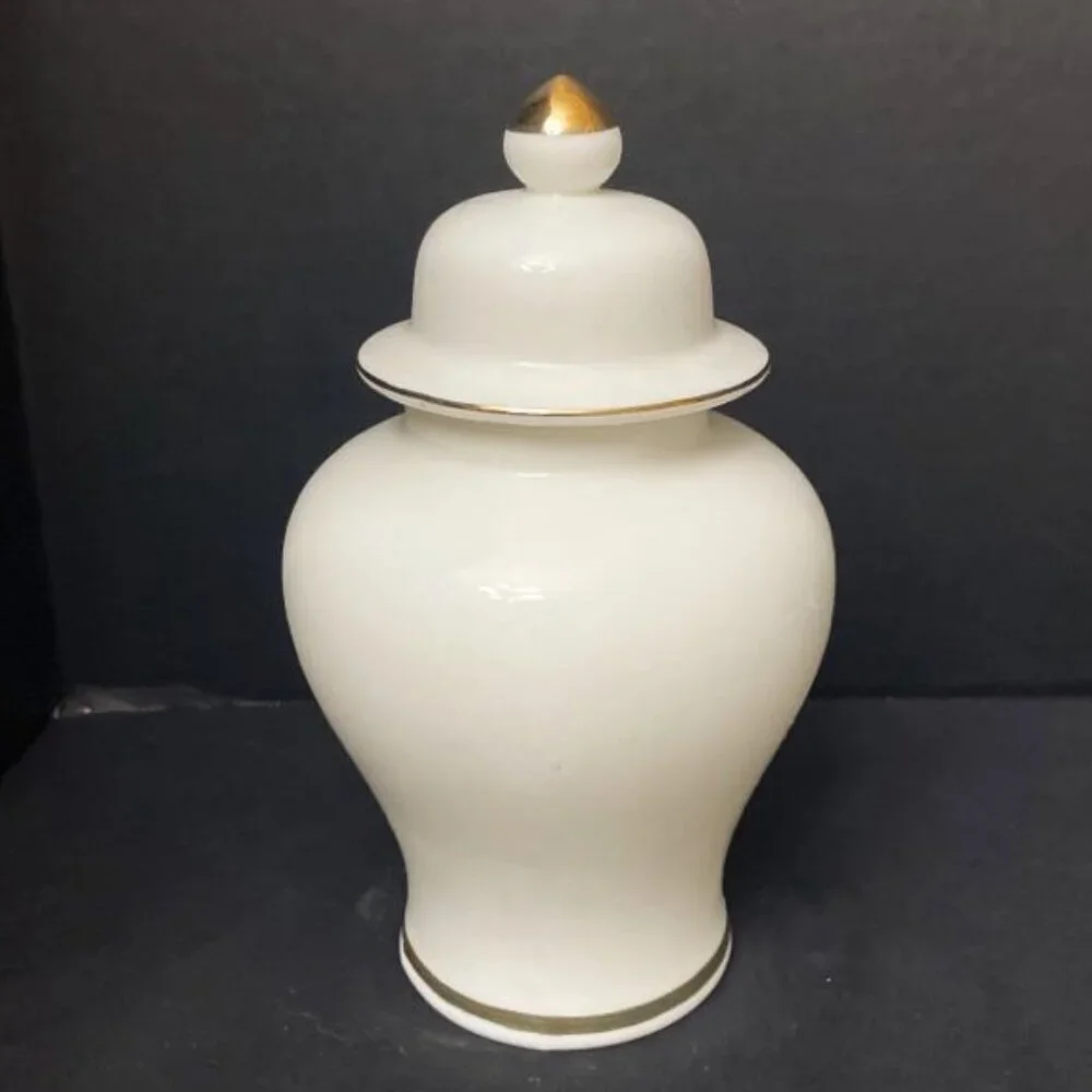 Vtg Jay Fine China Ginger Jar Parrots Birds Cherry Blossoms Japan 8